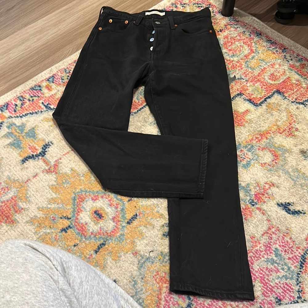 Levi’s True Black Wedgie Straight Ankle Jeans